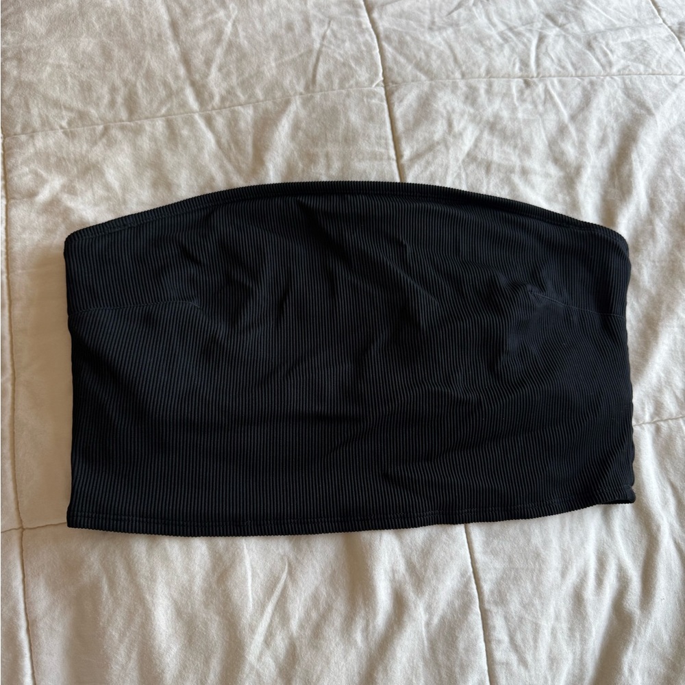 AERIE LONGLINE RIBBED BANDEAU BIKINI TOP